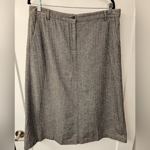 Vintage - L.L.Bean Herringbone Cotton A Line Skirt - NWOT - Size 14 Reg - Picture 2 of 10